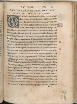 C. Crispi Sallvstii Liber, De Coniv Ratione. L. Sergii Catilinae.