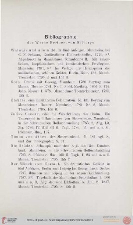 Bibliographie der Werke Heribert von Dalbergs