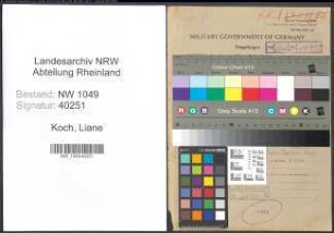 Entnazifizierung Liane Koch , geb. 24.12.1921 (Lehrerin)