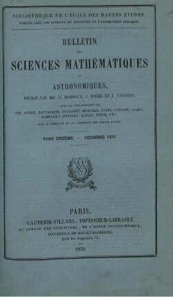 Tome Onziéme. - Décembre 1876.