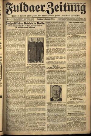 Ausgabe vom Freitag, den 08. Januar 1932.
