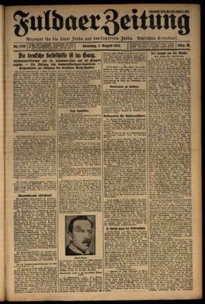 Erste Ausgabe vom Sonntag, den 02. August 1931.