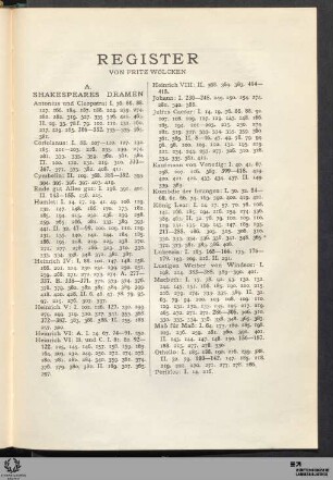 A. Shakespeares Dramen