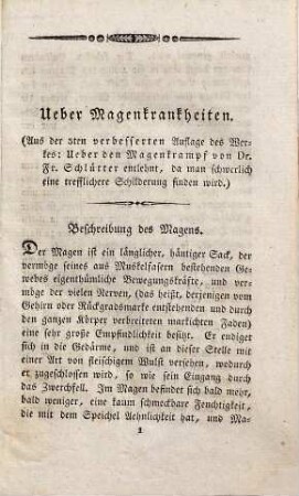 Die sichersten Mittel wider Magenkrampf und Magenschwäche