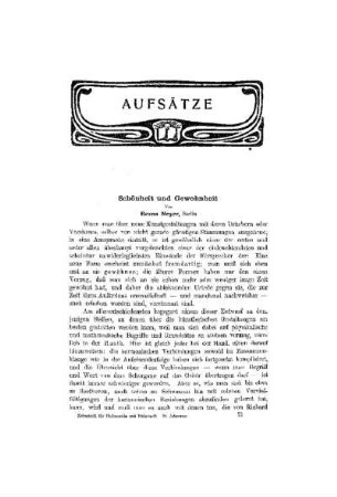 Schönheit und Gewohnheit