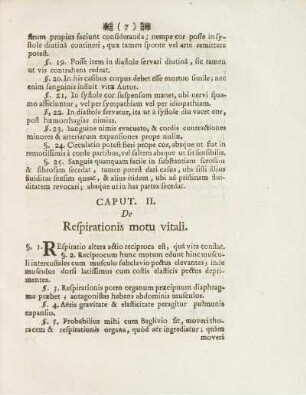 Cap. II. De Respirationis motu vitali