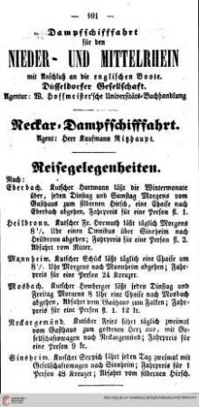 Dampfschifffahrt für den Nieder- und Mittelrhein