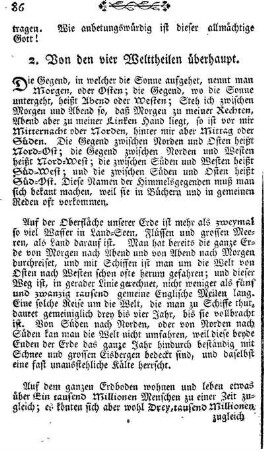 Von den vier Welttheilen überhaupt