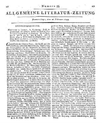 Stolberg-Stolberg, F. L. zu: Reise in Deutschland, der Schweiz, Italien und Sicilien. Bd. 1-4. Koenigsberg, Leipzig: Nicolovius 1794