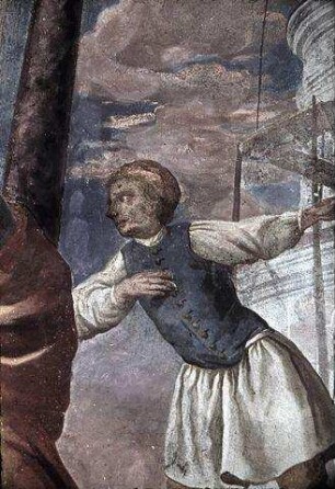 König Josia mit dem Hohepriester Hilkia und dem Staatsschreiber Schaphan vor dem gefundenen Gesetzbuch aus dem Tempel des Herrn