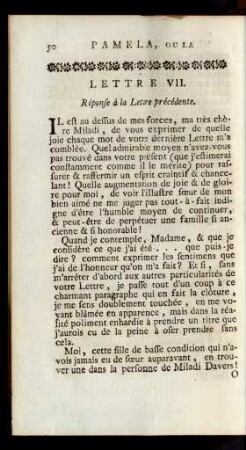 Lettre VII. Réponse à la Lettre précédente.