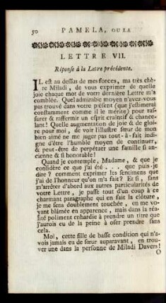 Lettre VII. Réponse à la Lettre précédente.