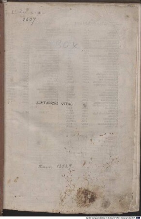 Vitae parallelae : mit Vita des Hannibal, Scipio Africanus und Karl d. Gr. von Donatus Acciaiuolus, des Titus Pomponius Atticus von Cornelius Nepos, des Cicero und Aristoteles von Leonardus Brunus, des Plato von Guarinus Veronensis und mit der von Peregrinus Allius übers. Homer-Vita des Pseudo-Plutarch, dem von Guarinus Veronensis übers. Euagoras des Isocrates und dem von Baptista Guarinus übers. Agesilaos des Xenophon. P. 1-2, 1