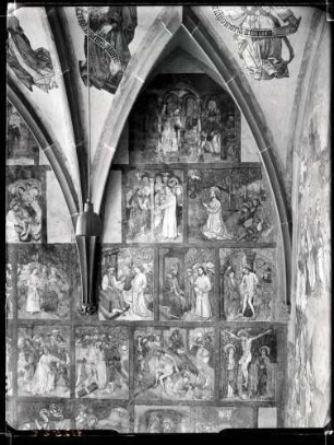 evangelische Friedhofkirche; Wandbilder im Chor, Südseite oben