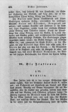 IV. Die Italiener