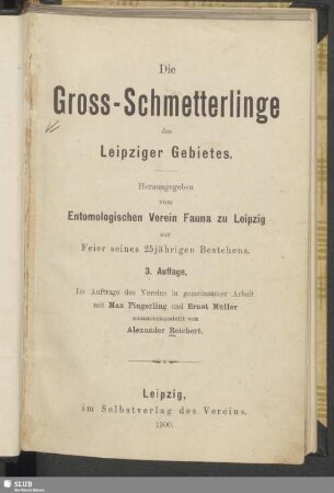 1: Die Gross-Schmetterlinge des Leipziger Gebietes