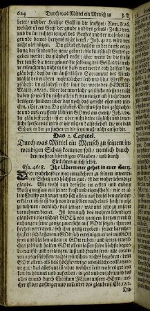 Das 2. Capitel. Durch was Mittel ein Mensch zu seinem inwendigen Schatz kommen soll, [...].