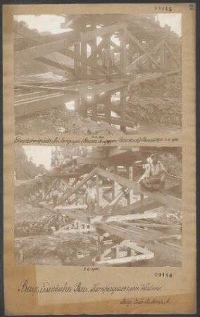 Im Westen: Eisenbahnbrücke bei Longuyon an der Strecke Longuyon - Baroncourt, Bauzeit 27.08.-03.09.1914