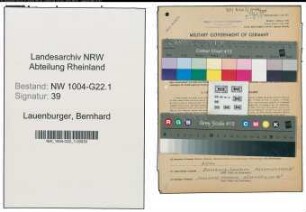 Entnazifizierung Bernhard Lauenburger , geb. 06.10.1902 (Kolonnenfuehrer)