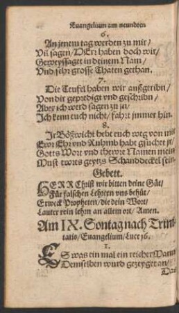 Am IX. Sontag nach Trinitatis ...