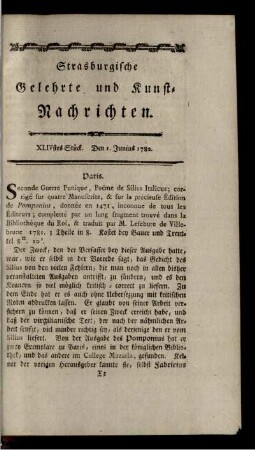 XLIVstes Stück. Den 1. Junius 1782.
