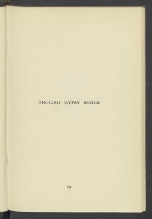 English Gypsy Songs