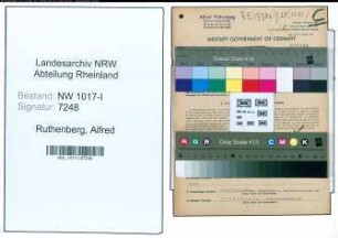 Entnazifizierung Alfred Ruthenberg , geb. 22.05.1896 (Kaufmann)