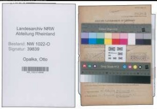 Entnazifizierung Otto Opalka , geb. 24.06.1906 (Haendler)