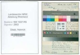 Entnazifizierung Heinrich Disse , geb. 10.08.1899 (Lehrer)