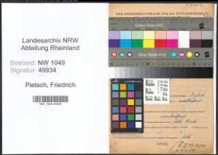 Entnazifizierung Friedrich Pietsch , geb. 04.12.1904 (Wachmann)