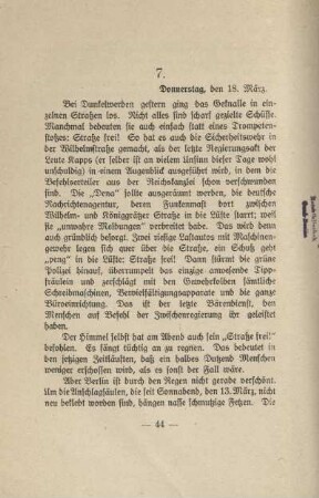 7. Donnerstag, den 18. März