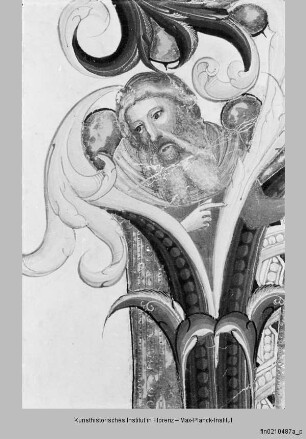 Historisierte Initiale, Ausschmückung oben: Prophet? - Diurno Domenicale
