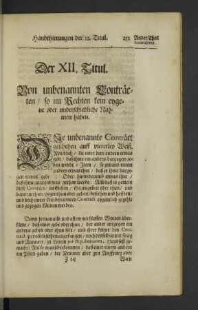 Der XII. Titul.