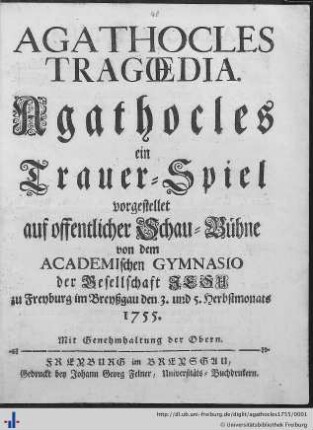 Agathocles Tragoedia