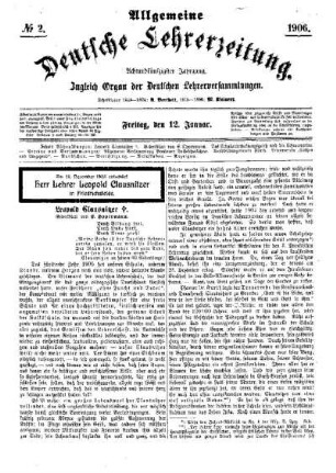 Leopold Clausnitzer : Gedenkblatt