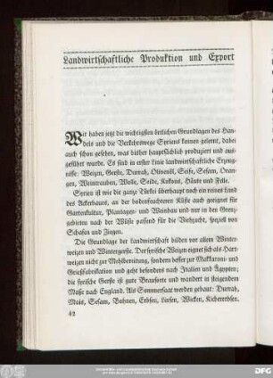 Landwirtschaftliche Produktion und Export