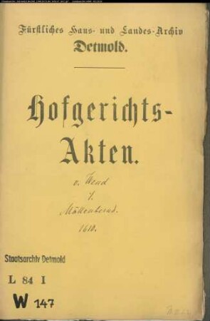 de Wend, Lubbert, Drost zu Ravensberg gegen Möllenbernd zu Heßloh - Schuldforderung