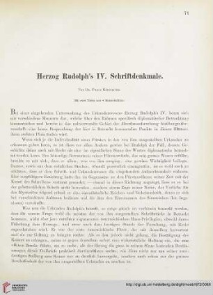 17: Herzog Rudolph's IV. Schriftdenkmale