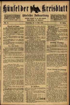 Ausgabe vom Donnerstag, den 10. Mai 1923.