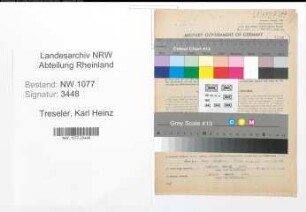 Entnazifizierung Karl Heinz Treseler , geb. 30.04.1921 ()