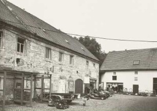 Ehem. Scheune : Gehöft "Hummelmühle" (um 1860, 1874). Ehem. Wohnstallhaus und ehem. Scheune