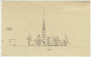 Gsaenger, Gustav; Hamburg; Nikolaikirche - Nordostseite (Ansicht)
