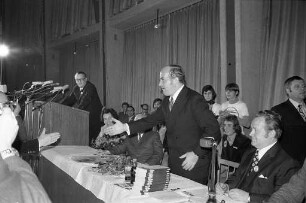 Schlusskundgebung der CDU Karlsruhe zur Bundestagswahl am 19. November 1972 mit Kanzlerkandidat Rainer Barzel