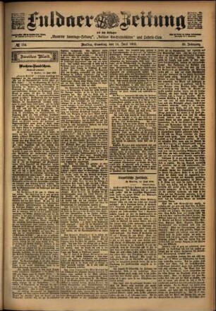 Zweite Ausgabe vom Samstag, den 14. Juni 1902.