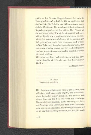 An Gleim Wandsbeck, den 9. April 1779