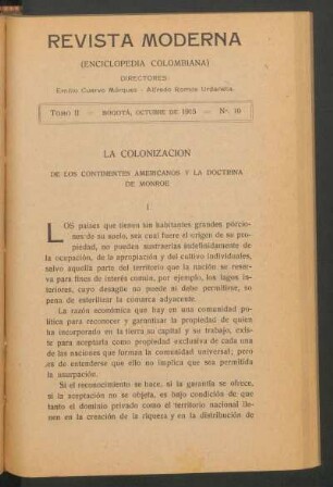 La colonización de los continentes americanos y la Doctrina de Monroe