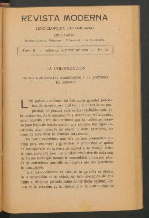 La colonización de los continentes americanos y la Doctrina de Monroe