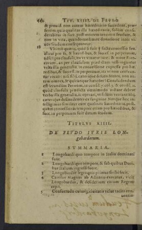 Titulus XIIII. Iuris Longobardorum.