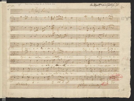 Messen. Fragmente; Coro, strings, bc; F-Dur; KV 116 (90a) : Kyrie