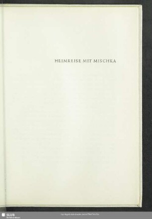 Heimreise Mit Mischka
